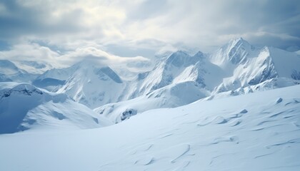 Obraz premium Snow covered mountains in winter
