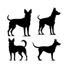 Lucy dog silhouette set. Cute icon of dogs. Dog vector illustration and logo style.
