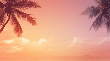 vacation banner summer background illustration tropical palm, ocean sand, relaxation holiday vacation banner summer background