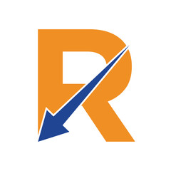 Financial Logo combine with letter R vector template