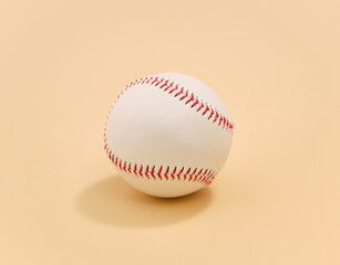 A white ball for play to baseball and sport. Healthy lifestyle and movement.