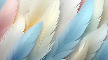 Fototapeta na wymiar Beautiful fluffy white feather, abstract feather on white background. High resolution. Copy space for design and text. Pastel beige and white colors. High resolution.