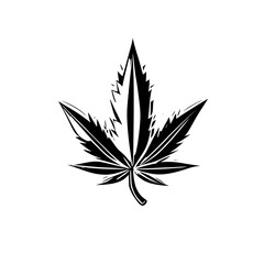 Cannabis Logo SVG Black and White Illustration Art Generative AI.