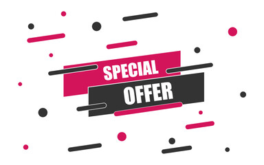 Special offer banner in red and black background