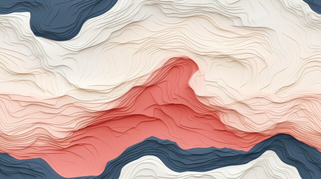 a topographic map background concept, highlighting the paper texture design, an imitation of a geographical map to form a visually appealing seamless pattern. SEAMLESS PATTERN. SEAMLESS WALLPAPER.