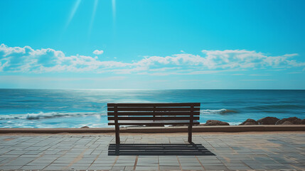 Ein Blick auf das Meer bei blauen Himmel und Sonnenschein