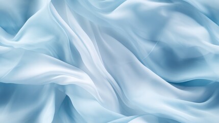Fototapeta premium a close up view of a blue and white fabric with a very wavy pattern in the middle of the image.
