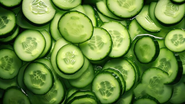 a pile of sliced cucumbers sitting on top of a pile of other cucumber slices on top of each other.