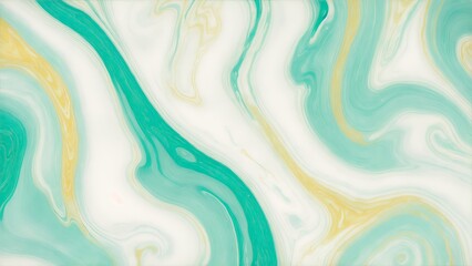 Obraz premium Green and blue color with golden lines liquid fluid marbled texture background