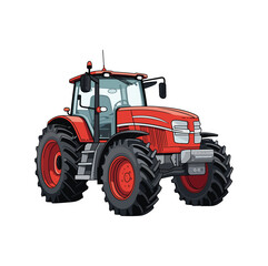High detailed illustration of a farm tractor isolated on white background.	