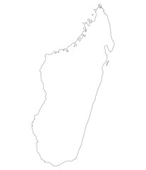 Madagascar map. Map of Madagascar in white color