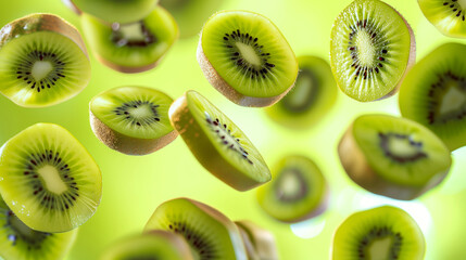 flying kiwi fruit pattern photo