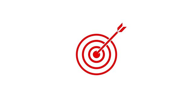 Marketing targeting strategy symbol. Aim goal target icon arrow sign