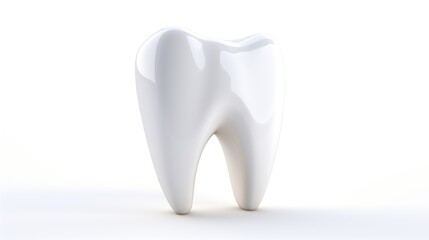  a white tooth on a white background with clipping path to the top of the tooth to the bottom of the tooth.