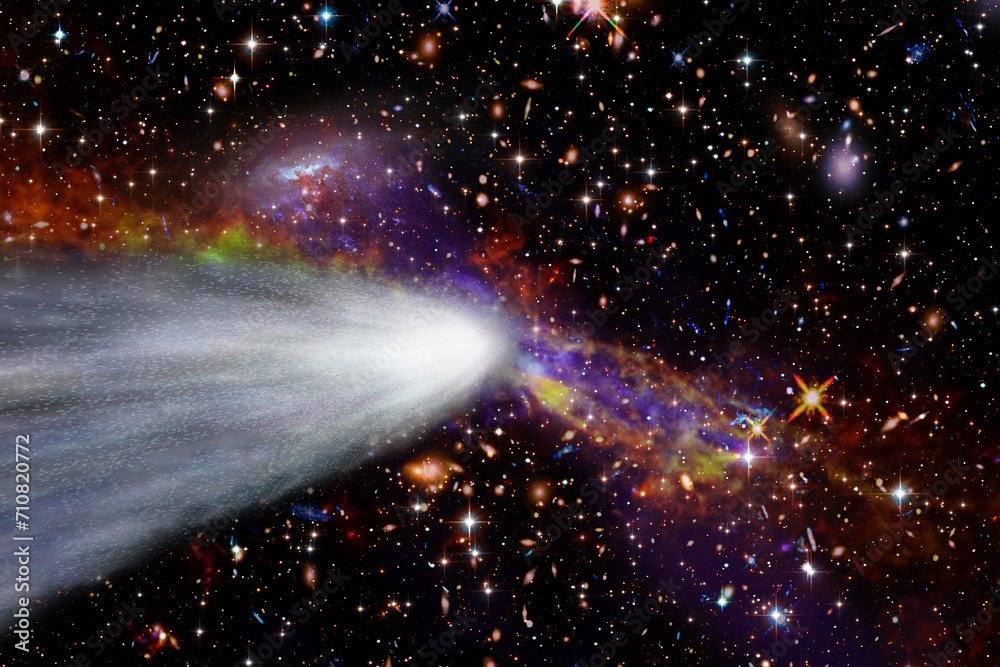 Wall mural comet in space. the elements of this image furnished by nasa.