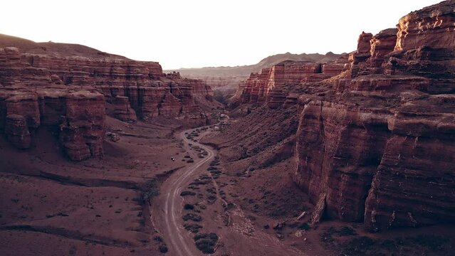 Charyn. Kazakhstan. Charyn canyon aerial video from a quadcopter.