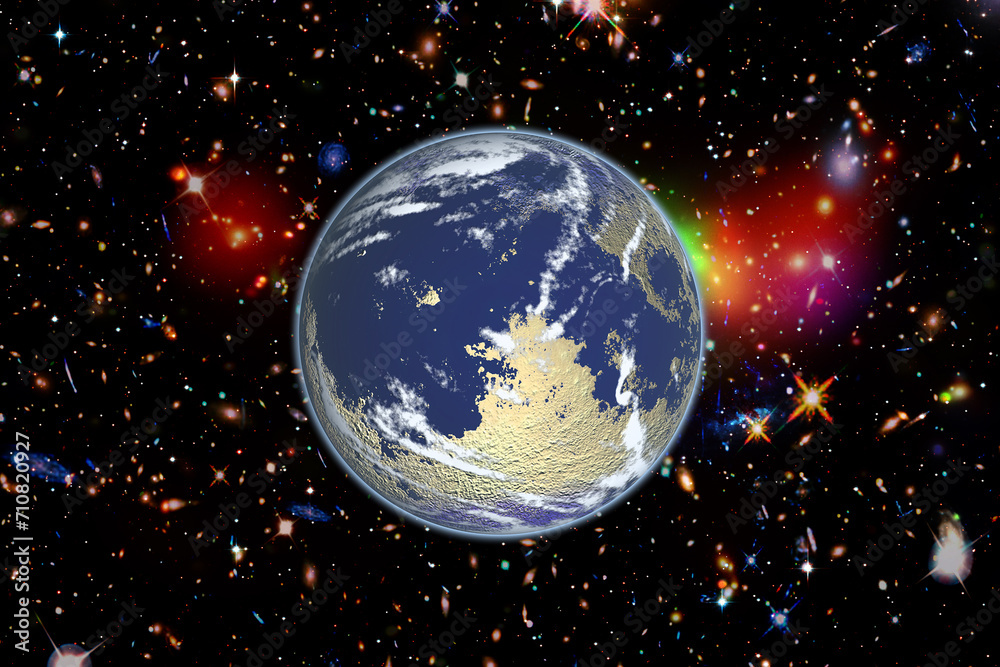 Sticker magnificent earth in outer space. the elements of this image furnished by nasa.