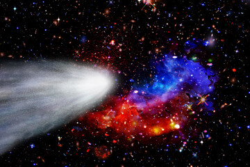 Comet in space. The elements of this image furnished by NASA.