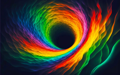 Fototapeta premium A blendng tunnel showcasing a grainy gradient background in various rainbow hues
