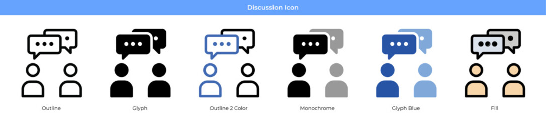 Discussion Icon Set - obrazy, fototapety, plakaty