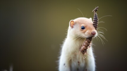  a close up of a small animal with a toy in it's mouth and a string in it's mouth.