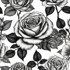 Happy Valentine's Day with black rose, beautiful flower on an isolated white background, watercolor vector illustration, botanical painting 