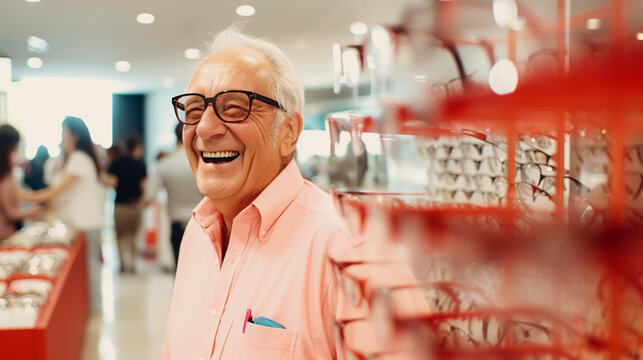 The perfect pair for me. Shot of a young man buying a new pair of glasses at an optometrist store.