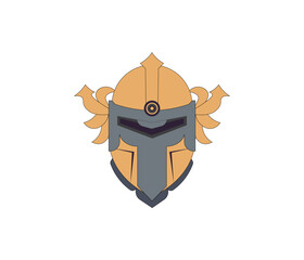 Vector illustration of cartoon knight helmet