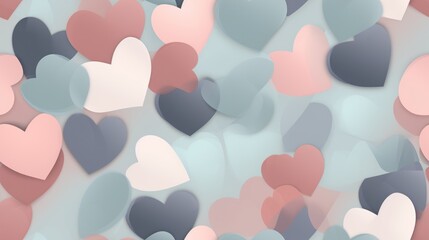  a lot of hearts that are in the shape of a heart on a blue and pink background with space for text.