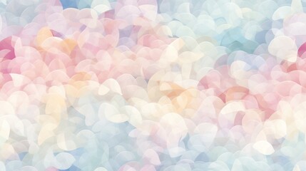  a blurry image of pink, blue, yellow, and white circles on a pastel blue and pink background.