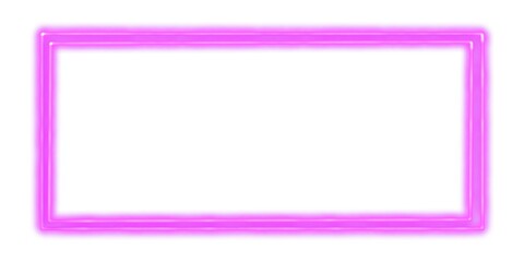 Neon pink frame isolated on white background