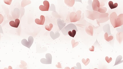  a bunch of hearts floating in the air on a white background with pink and red confetti in the shape of hearts.
