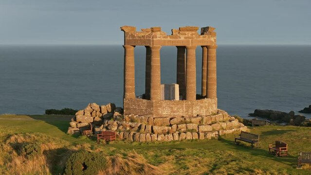 Stonehaven war memorial Scotland Aerial view