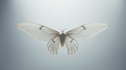  a white butterfly flying through the air with it's wings spread out and it's wings spread out.