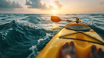 Foto op Canvas close up kayaking in the sea. Vacation concept. Outdoor activity  © Ilmi