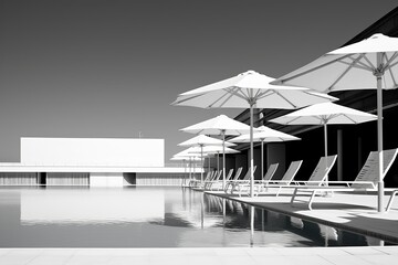 Fototapeta premium A modern urban pool in luxury resort