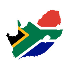 South Africa map with flag vector illustration