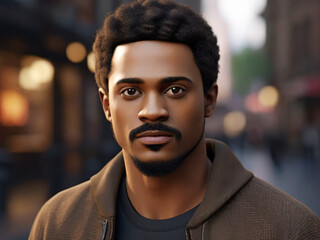 Fototapeta premium Stylish black man. Generative AI.