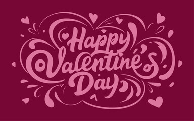 Happy Valentines Day lettering with heart shape