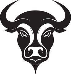 Bull head silhouette, Vector artwork of Bull head
