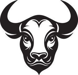 Bull head silhouette, Vector artwork of Bull head