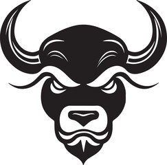 Bull head silhouette, Vector artwork of Bull head