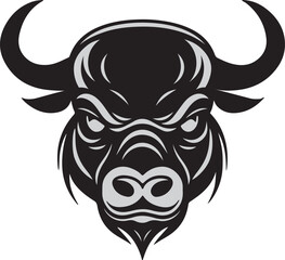 Bull head silhouette, Vector artwork of Bull head