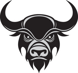 Bull head silhouette, Vector artwork of Bull head