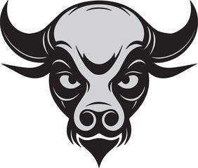 Bull head silhouette, Vector artwork of Bull head