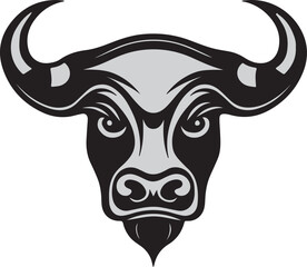 Bull head silhouette, Vector artwork of Bull head