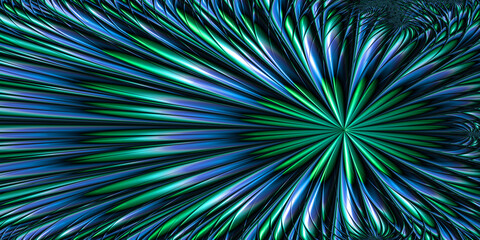 Obraz premium ultra-wide floral fantasy in blue and green neon colours