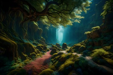 the sensory experience of being in your fantasy landscape - obrazy, fototapety, plakaty
