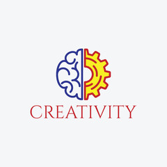 creativity mind innovation logo design vector