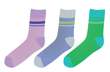 Colorful socks set. vector illustration